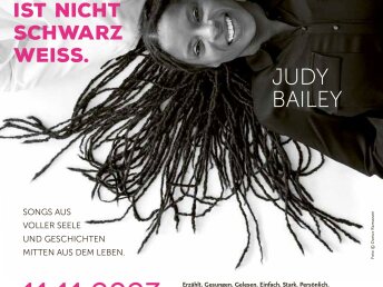 Konzertankündigung Judy Bailey und Patrick Depuhl am 11.11.23 um 16Uhr. Karten im VVK 13€